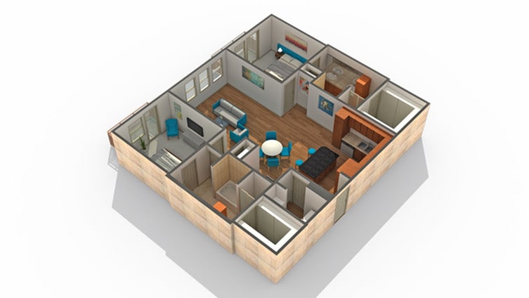 B6A - 2 BR x 2 BA - J