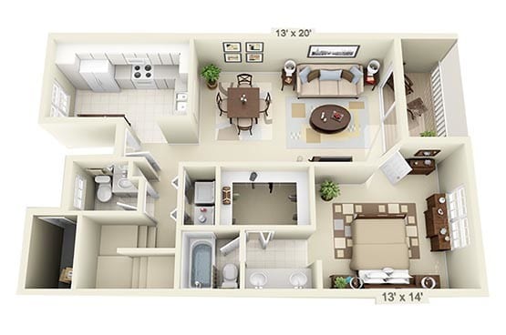 Floor Plan - 3 Bedroom Townhouse