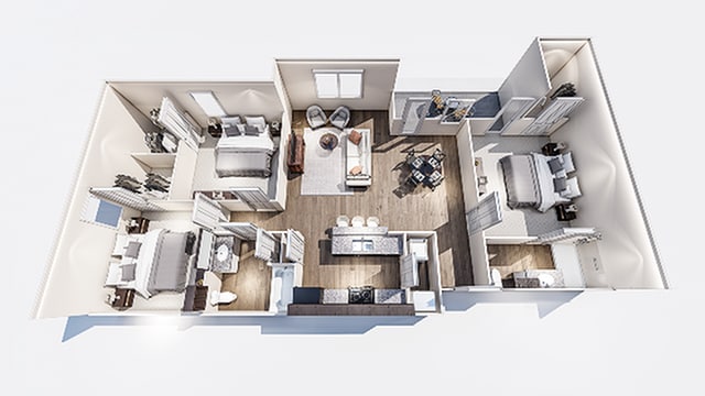 Discover your dream home with this modern and spacious apartment layout. - C1R