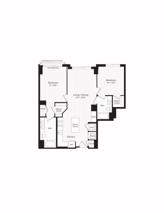 Floor Plan - C01a Two Bedroom Two Bath