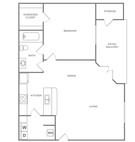 One Bedroom One Bath (800 SF) - One Bedroom One Bath (800 SF)