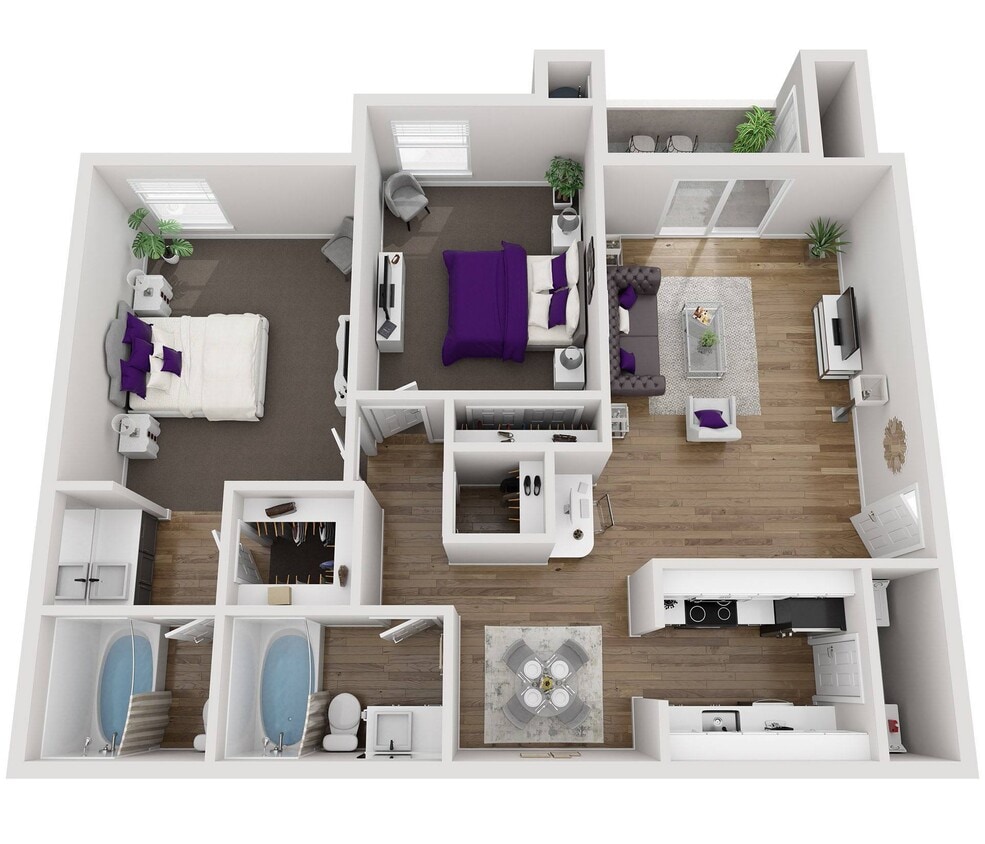 Floor Plan - 2 Bed 2 Bath 1121