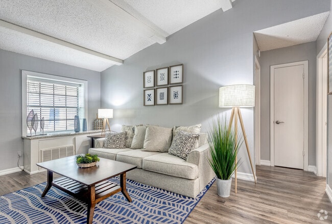 The Red Wood - 1BD/1BA - 675 SqFt - Living Room - Sherwood Oaks