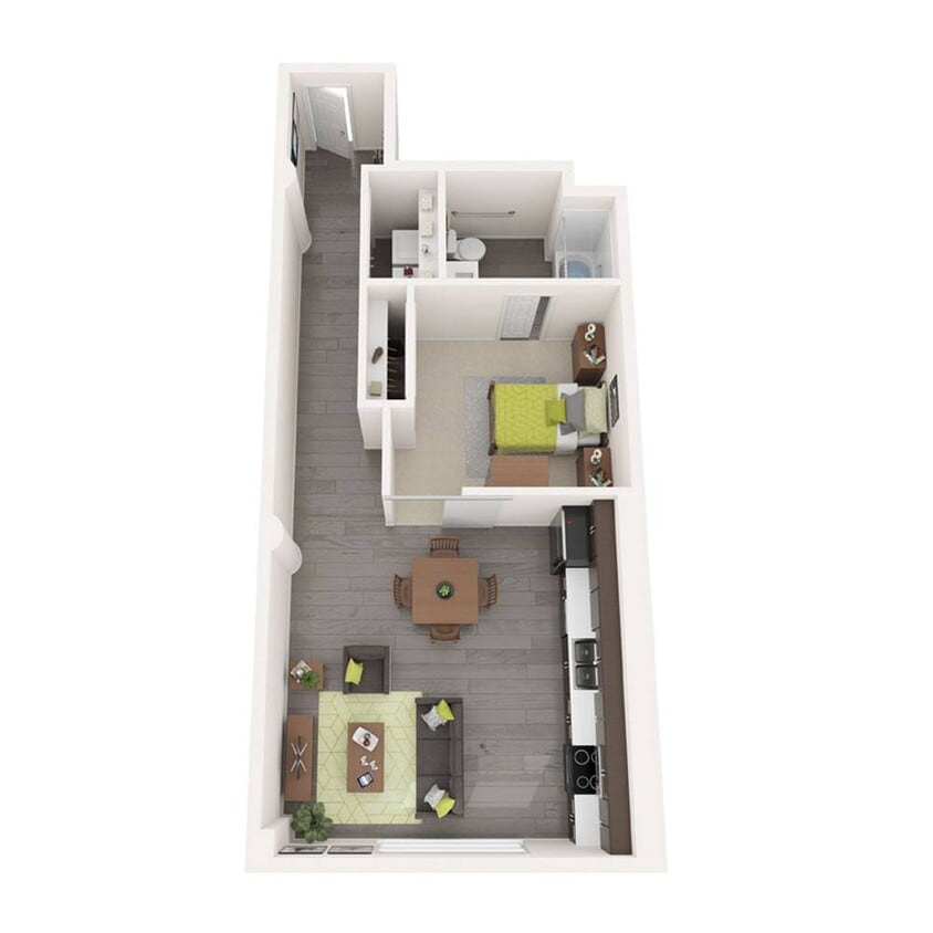 Floor Plan - 1 Bedroom - 1 Bath