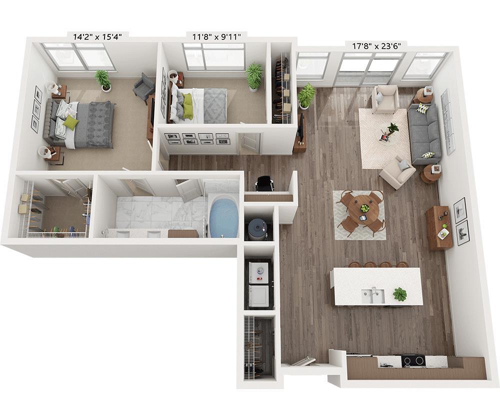 Floor Plan - Two Bedroom B1A