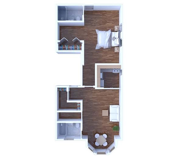Floor Plan - 1 Bedroom Floor Plan A9 678 4
