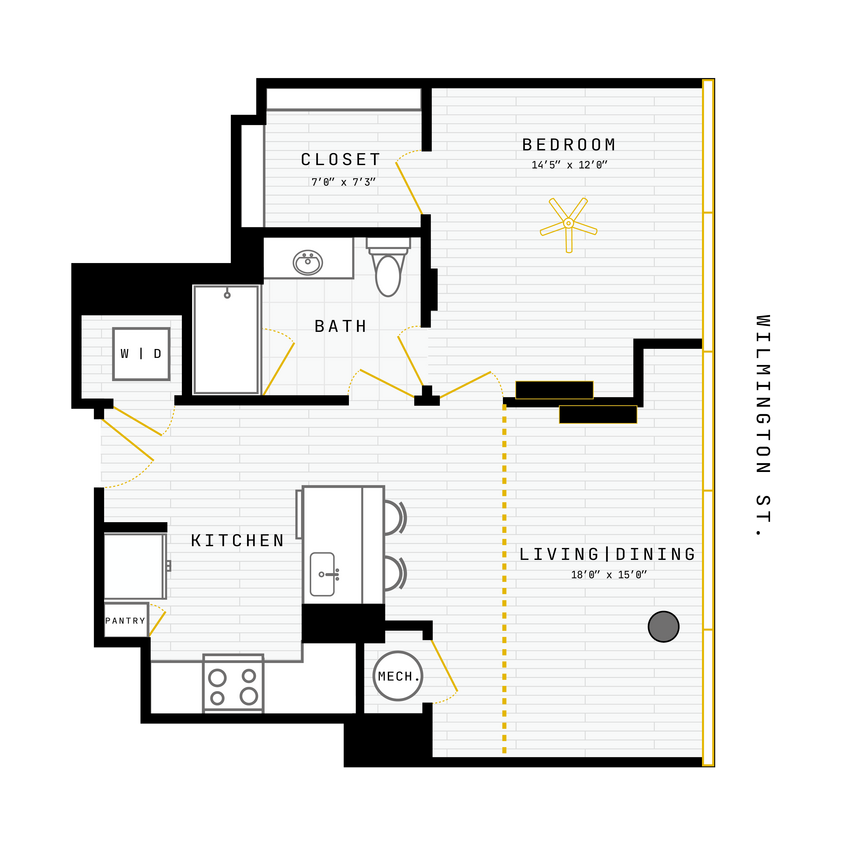 Floor Plan - 1 Bed/1 Bath-1BR-02