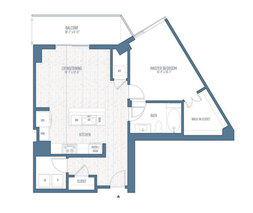 One Hermann Place - A15 - 1 Beds - 1 Baths - 891 Sq. ft. - A15