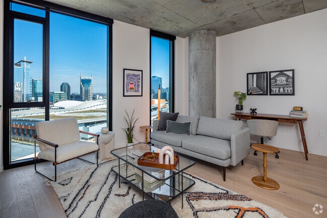 1BR, 1BA - A2 - 634SF - Living Room - 805 Lea