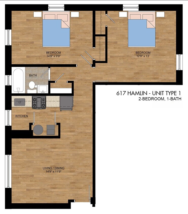 Brookland Place - 2 Bedroom, 1 Bath, 900 sq. ft. - 2 Bedroom
