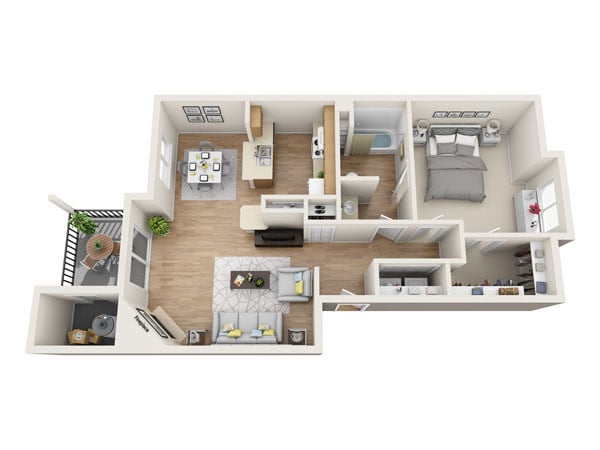 Floor Plan - 1x1 TMR 784