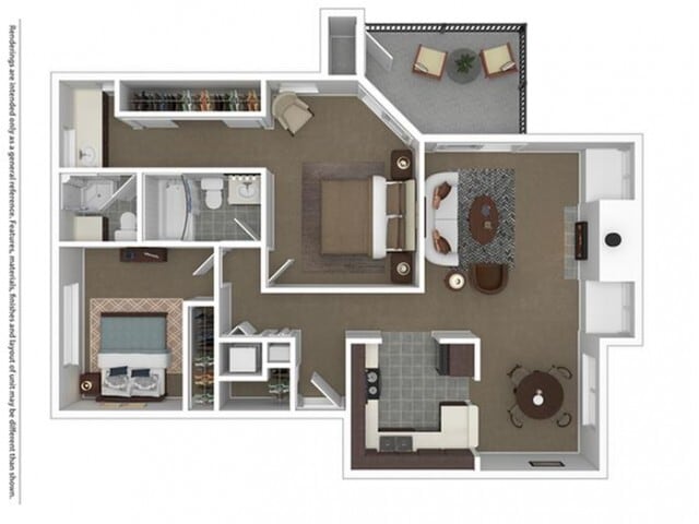 Huge 2 bedroom 2 bath - 2 bed 2 bath