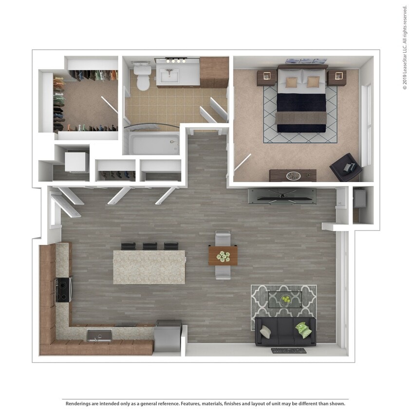 Floor Plan - A04 - 1 bed/1 bath