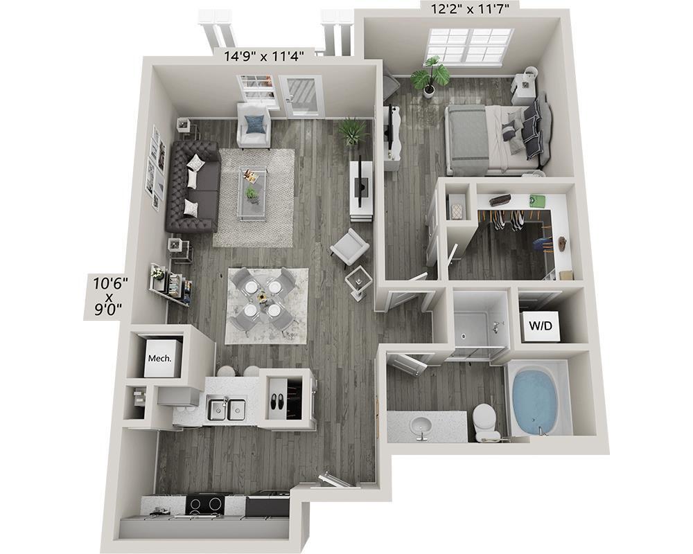 Floor Plan - One Bedroom A1O