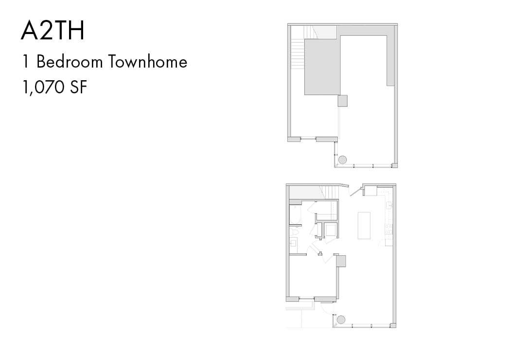 Floor Plan - A2TH 1 Bedroom Townhouse