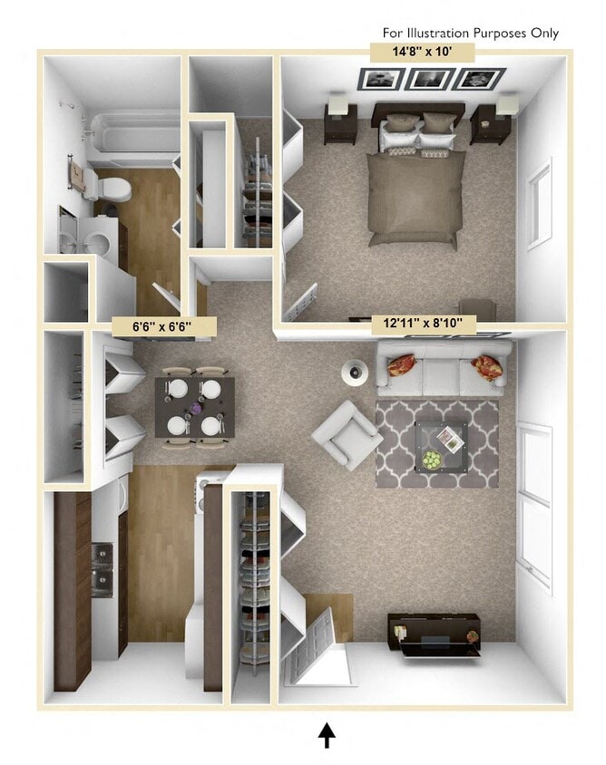 Floor Plan - One Bedroom Heritage