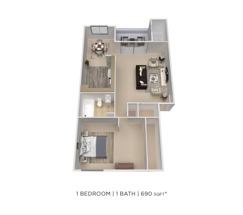 Floor Plan - One Bedroom