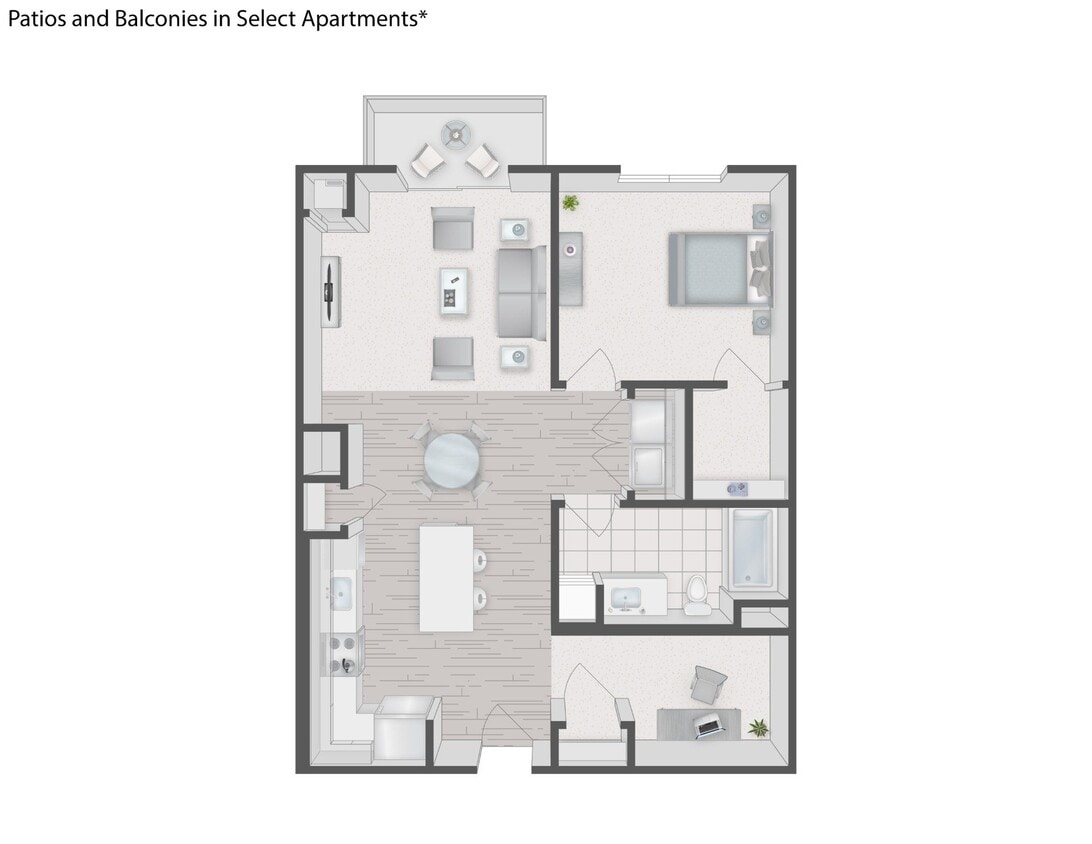 Floor Plan - 1 Bedroom with Den