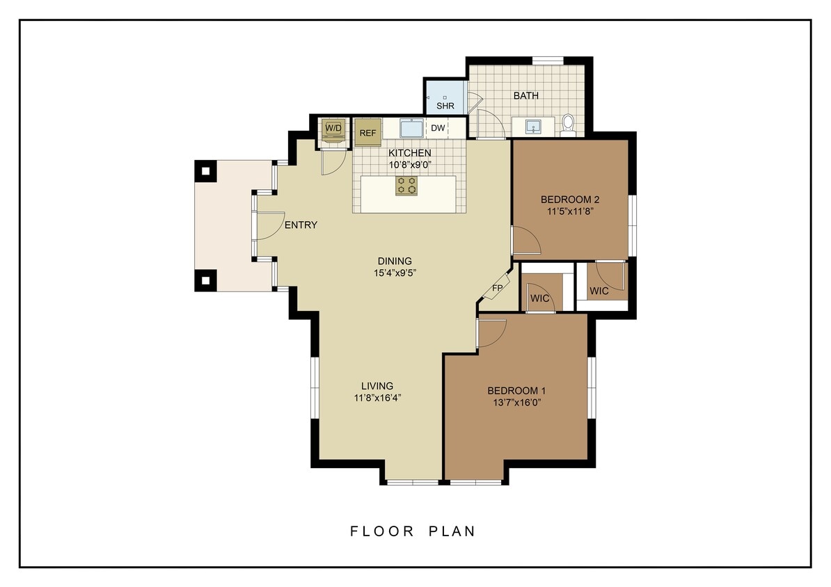 Floor Plan - Two Bedroom 4B2C