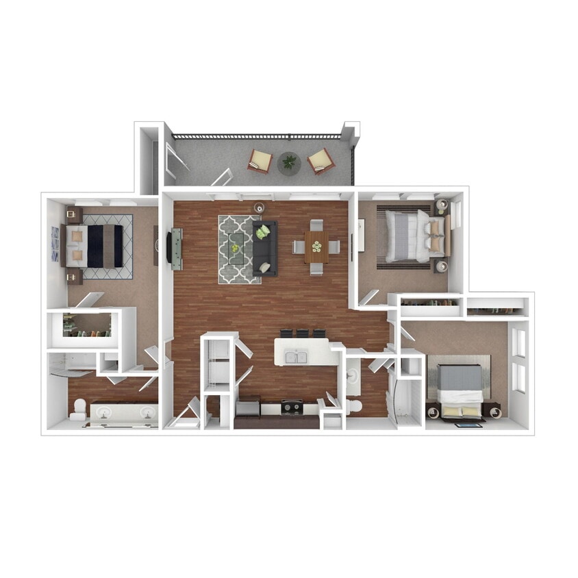 Floor Plan - 3 Bed 2 Bath 1429 SqFt (1282 Net)