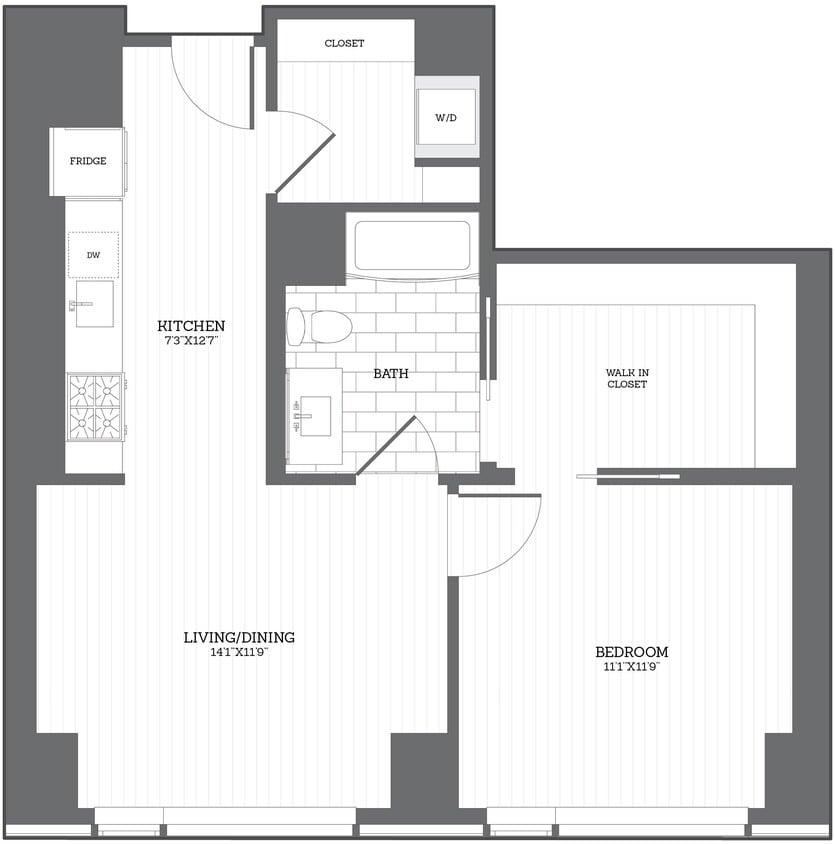 Floor Plan - 1 Bed/1 Bath C2