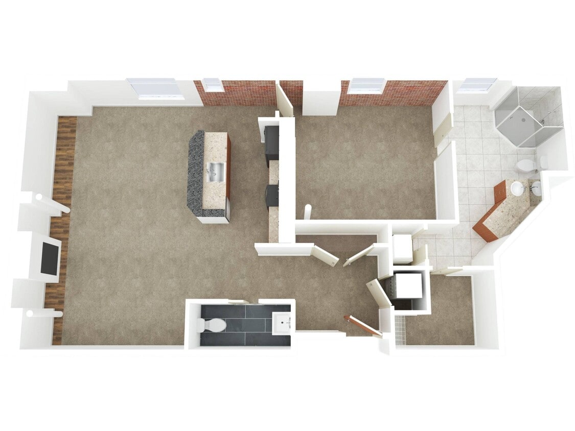 Floor Plan - 1 Bed 1.5 Bath | Classic JR