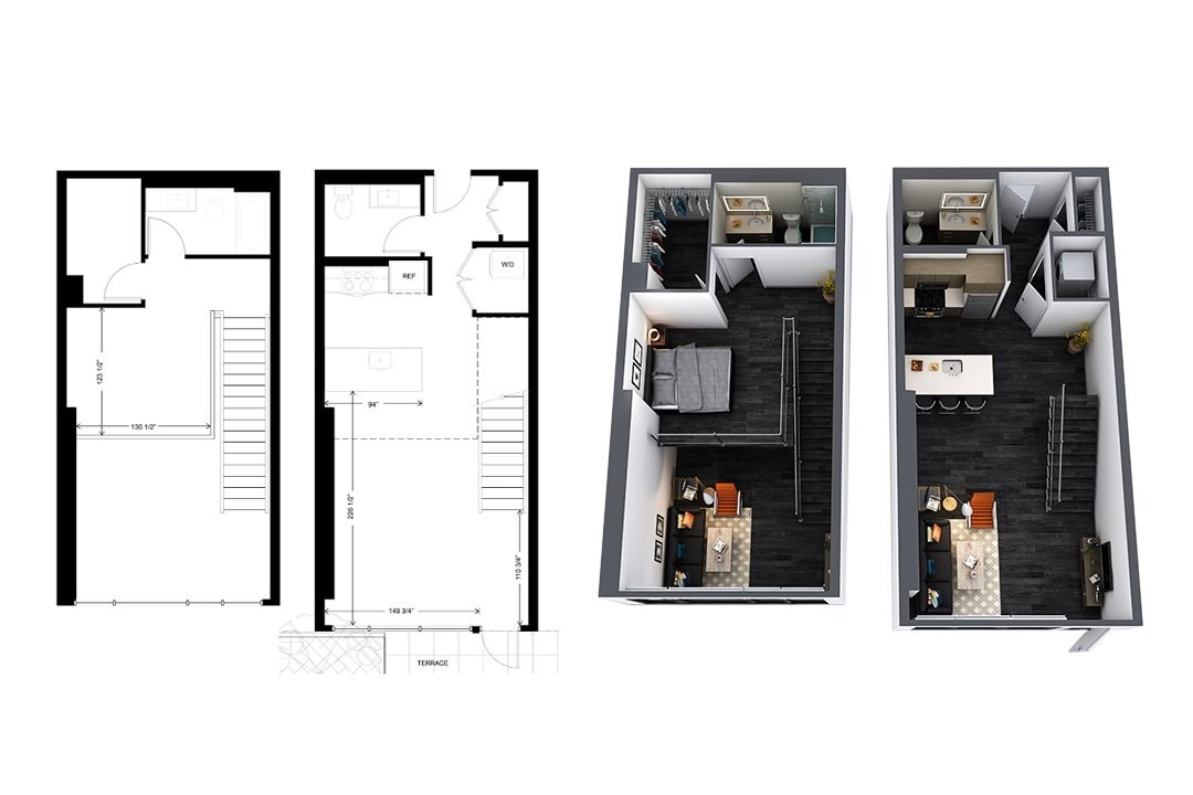 Floor Plan - a6 1 Bedroom Loft