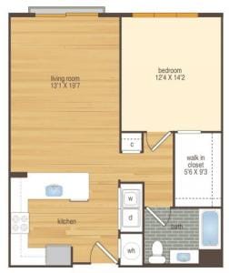 Floor Plan -  1x1 (823-a05)