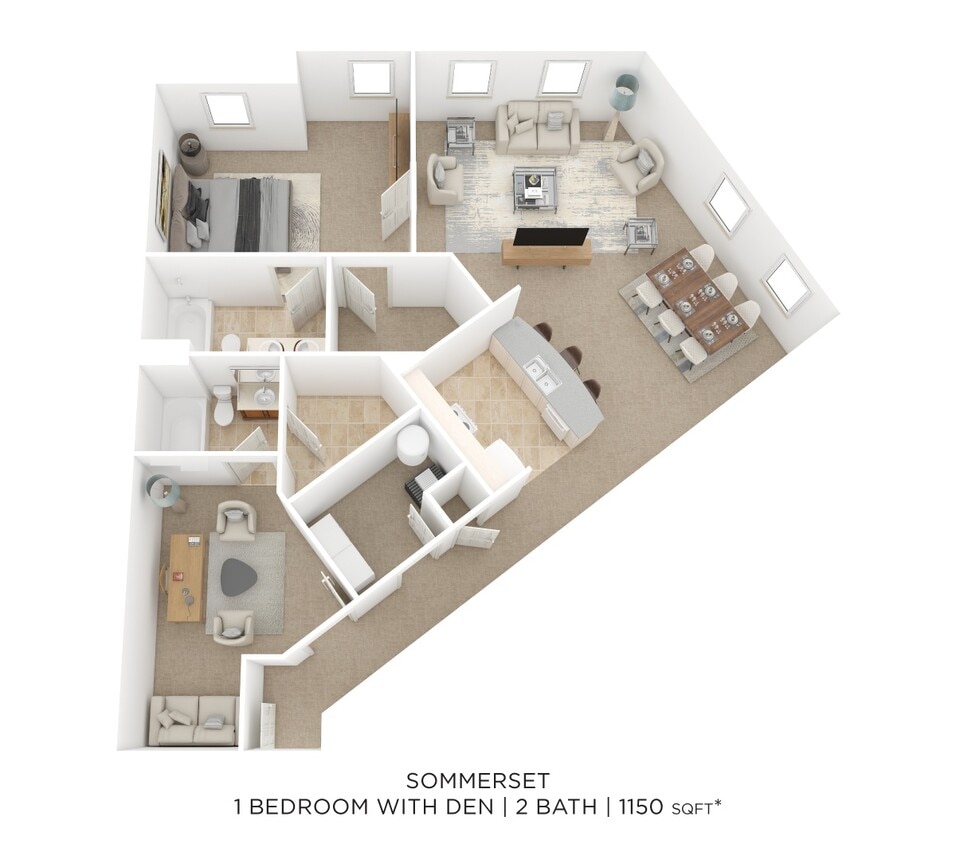 Floor Plan - Two Bedroom 2 Bath- Sommerset