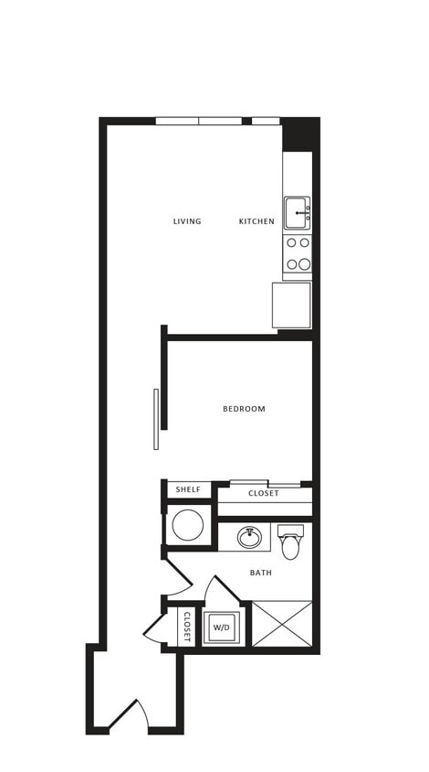 Floor Plan - 1 Bed/1 Bath-A04 Modern