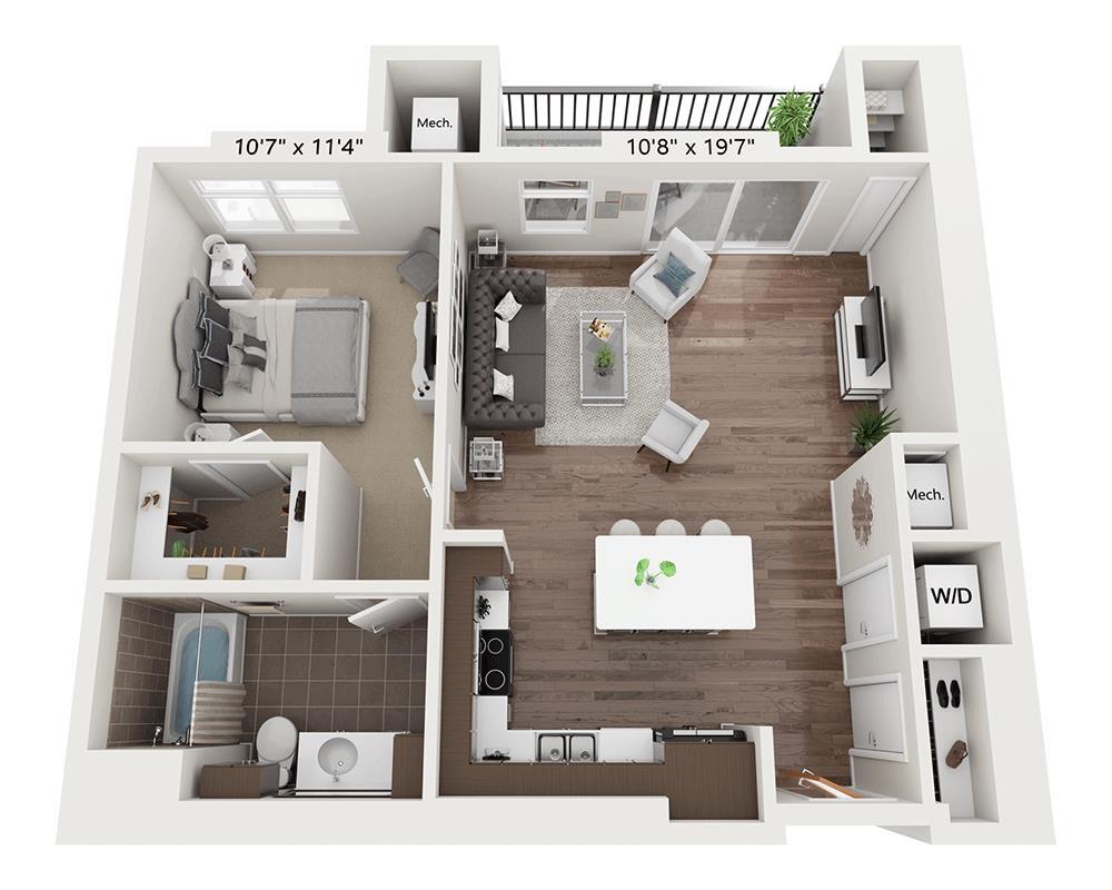 Floor Plan - One Bedroom A1F