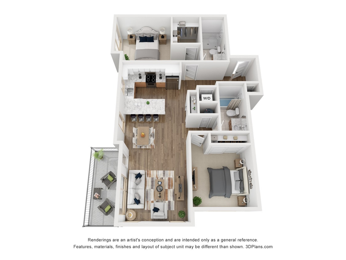 Floor Plan - 2 Bedroom 2 Bath