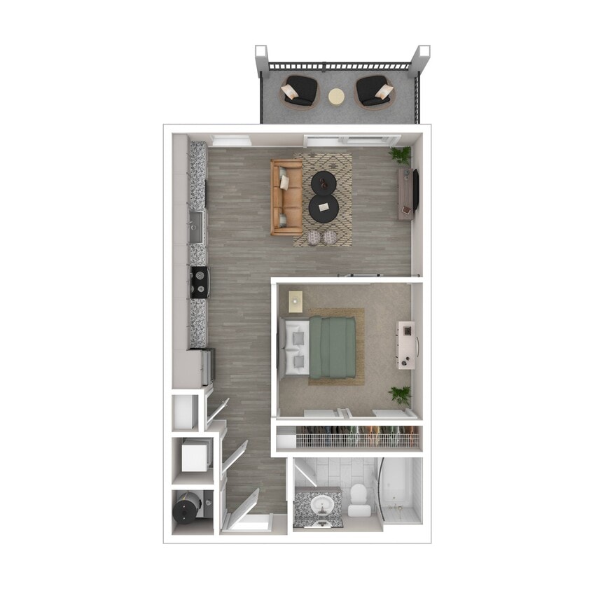 Floor Plan - Tipton (570 Sq. Ft. Studio)