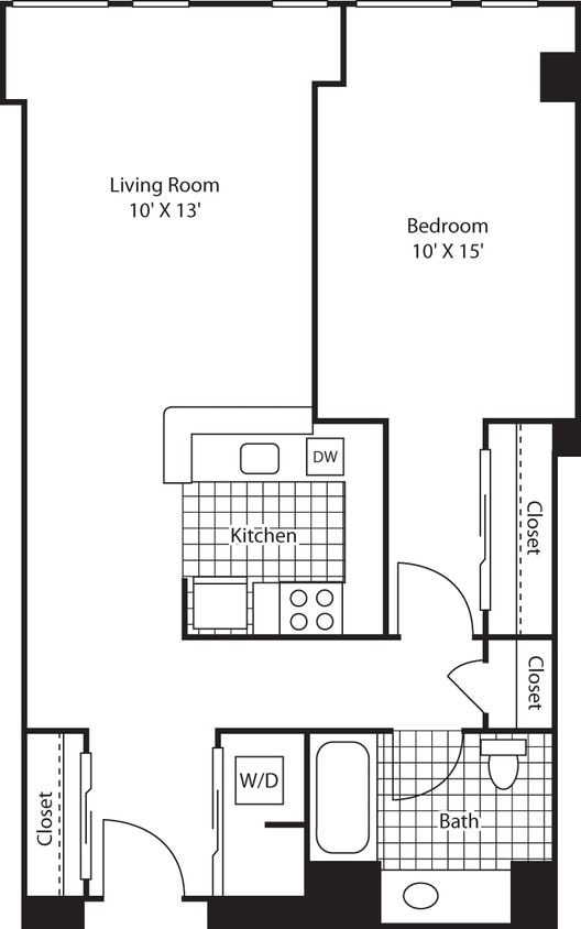 Floor Plan - One Bedroom 802