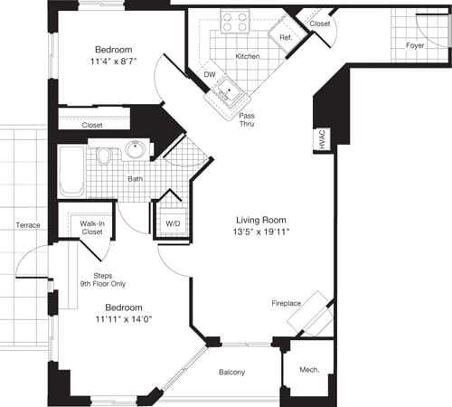 Floor Plan - 2 Bedroom AA