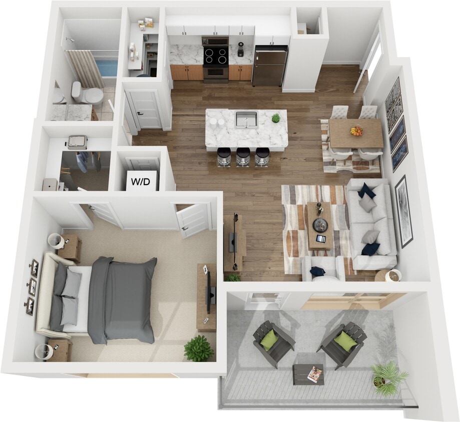 Floor Plan - 1 Bedroom 1 Bath