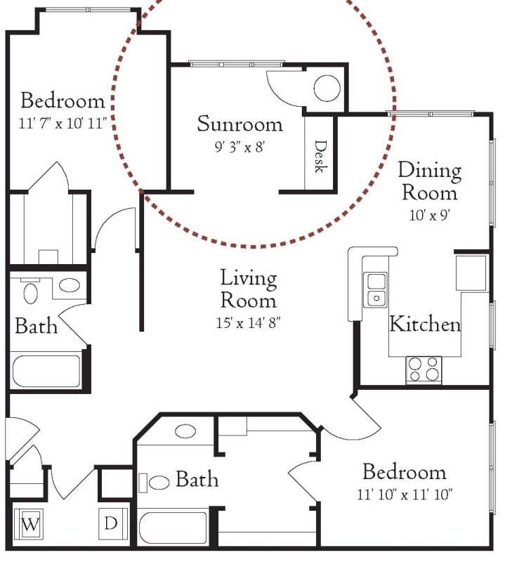 Floor Plan - The Carlisle with Sunroom