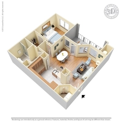 1 Bed 1 Bath 934 SqFt (807 Net) - 1 Bed 1 Bath 934 SqFt (934 Net)