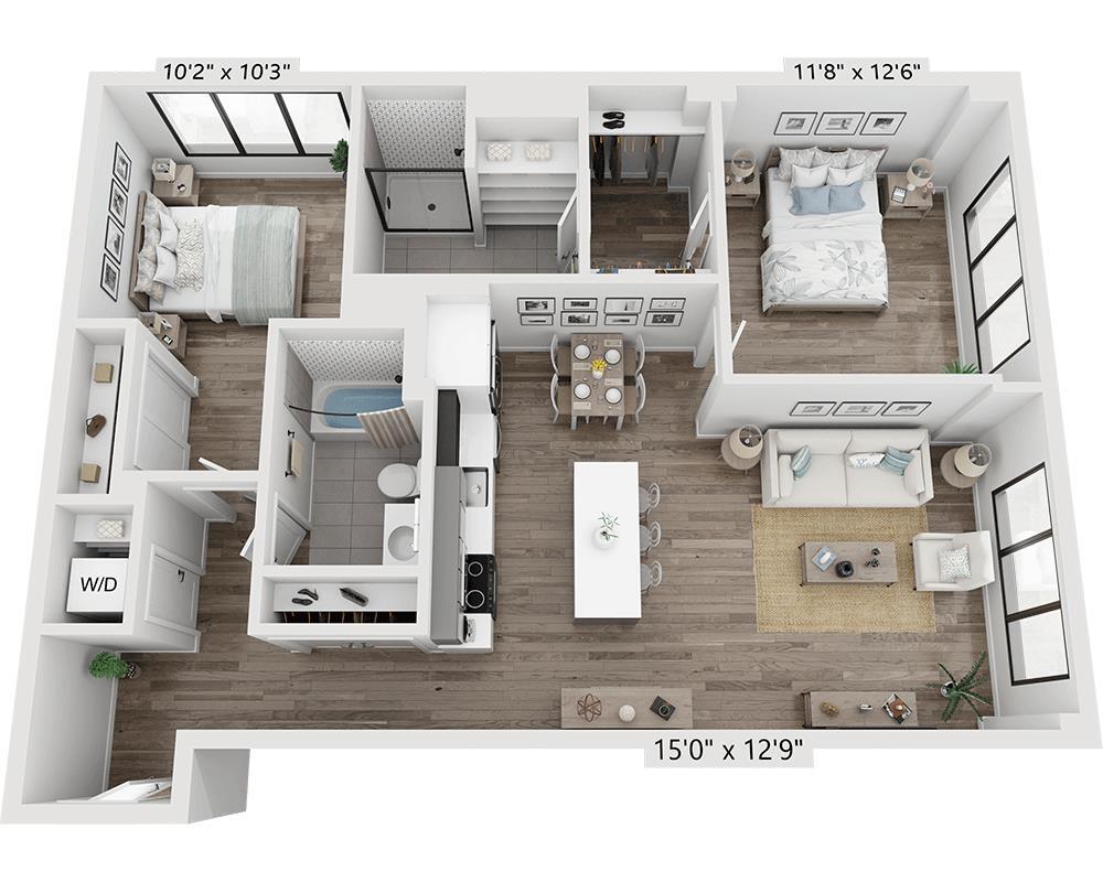 Floor Plan - Two Bedroom B2H