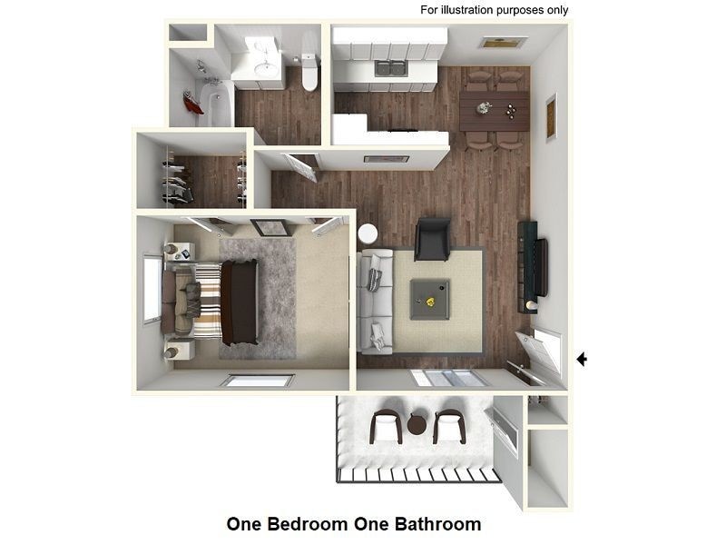 Plan 1 - 1 Bedroom 1 Bathroom