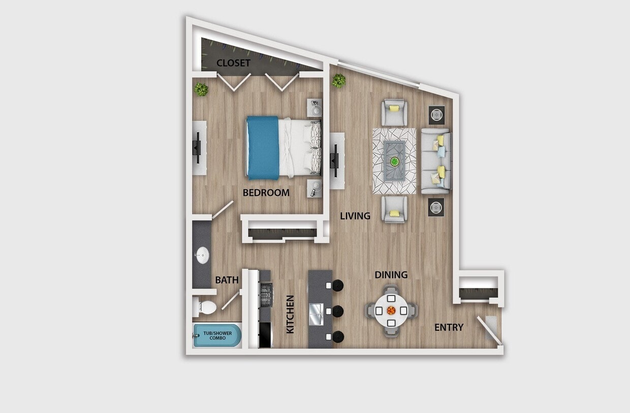 Floor Plan - 1 Bedroom