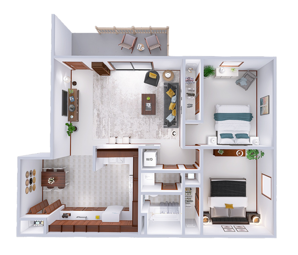 Floor Plan - 2 Bed, 1 Bath Lower