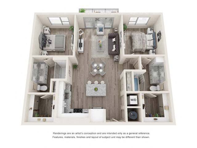 Floor Plan - Two-Bedroom (B1)