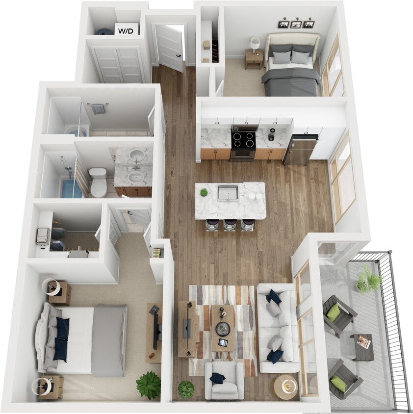 Floor Plan - 2 Bedroom 2 Bath