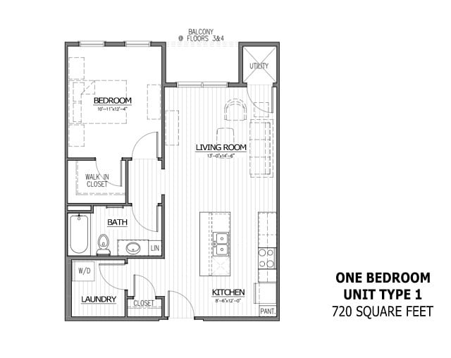 Floor Plan - One Bedroom