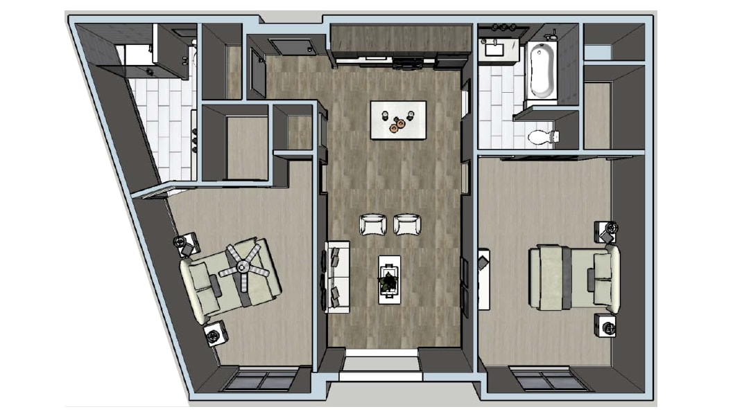 Floor Plan - 2 bed / 2 Bath 