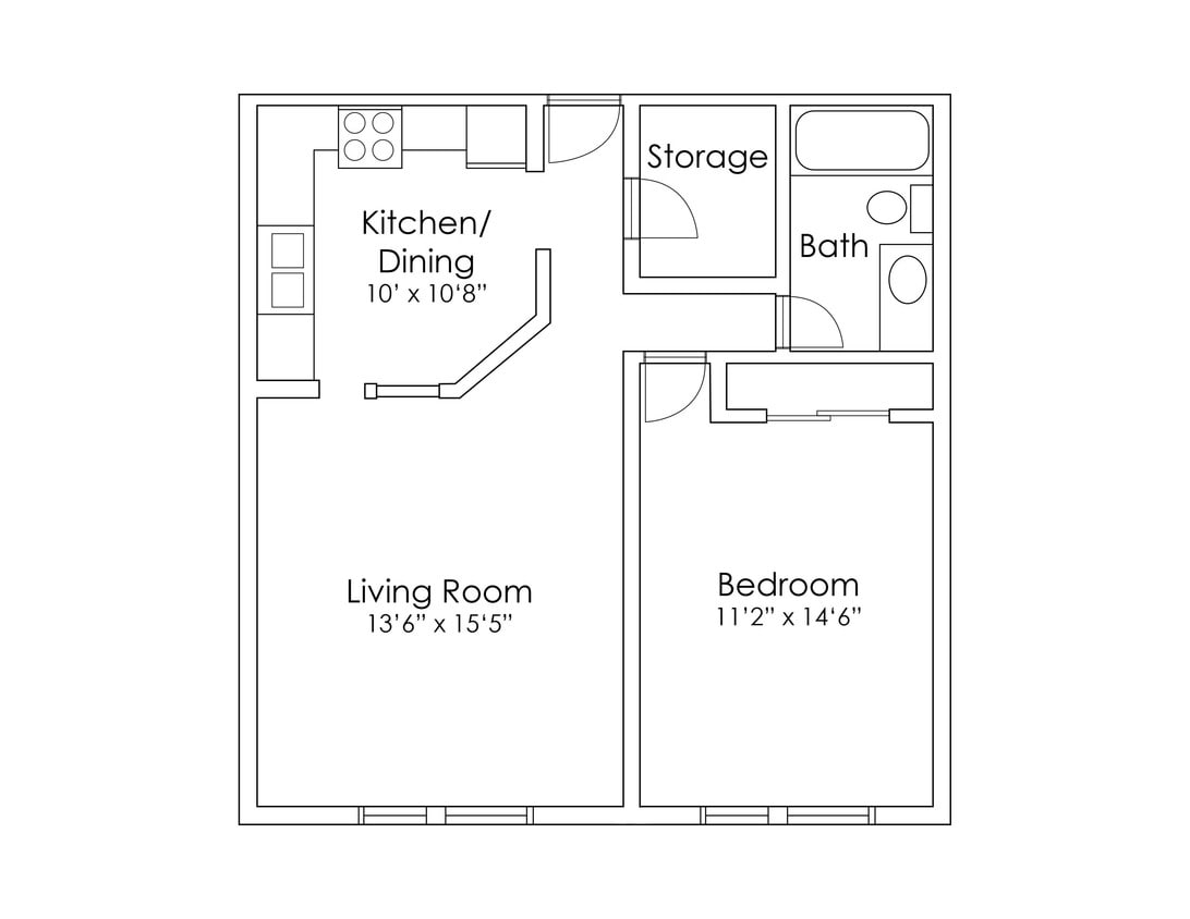 Floor Plan - 1 Bedroom A
