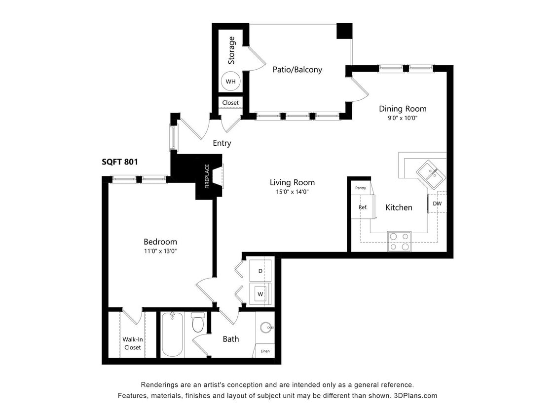 Floor Plan - One Bedroom