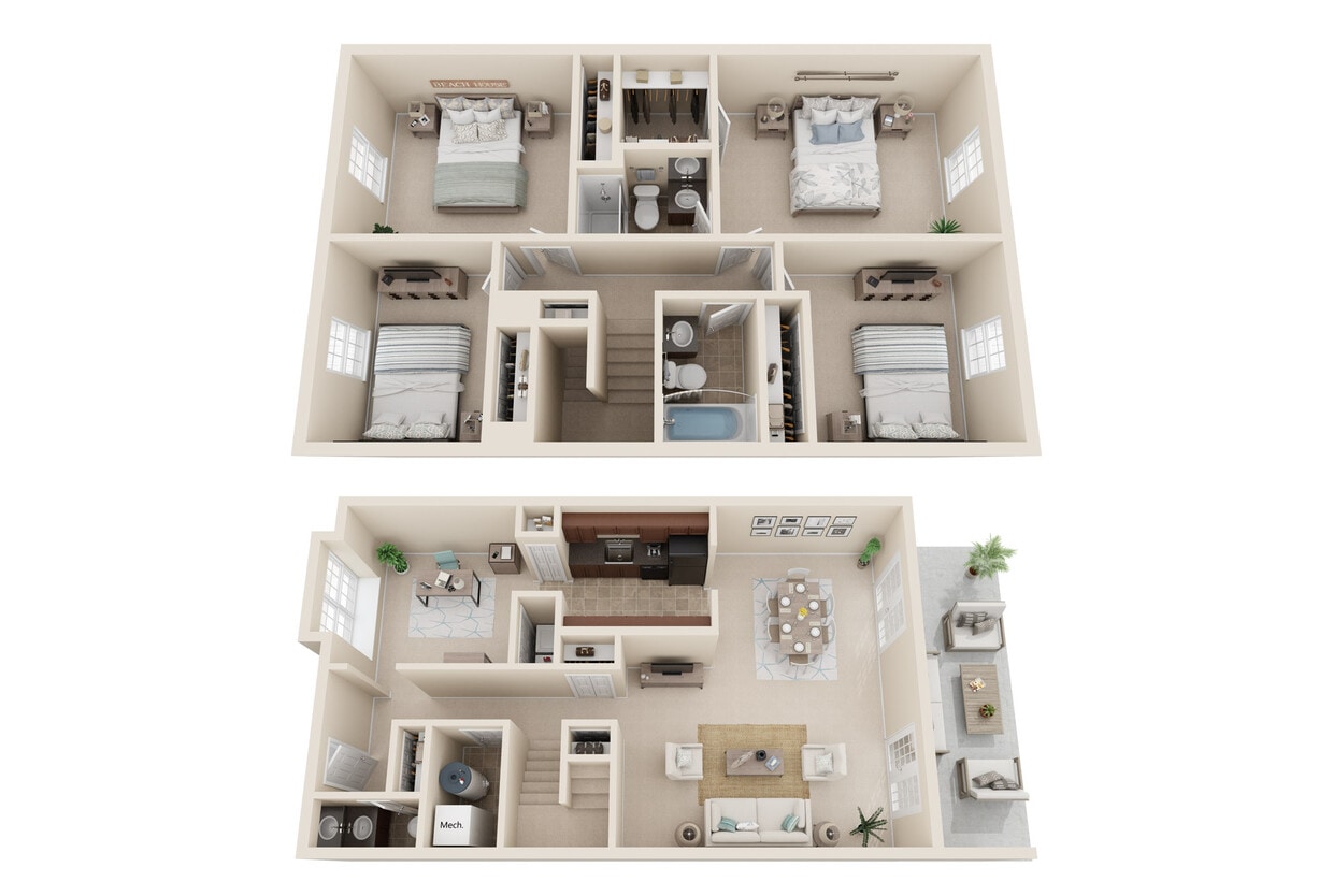 The Majesty - 4 Beds, 2.5 Baths Townhome, 1584 sq. ft. - The Majesty