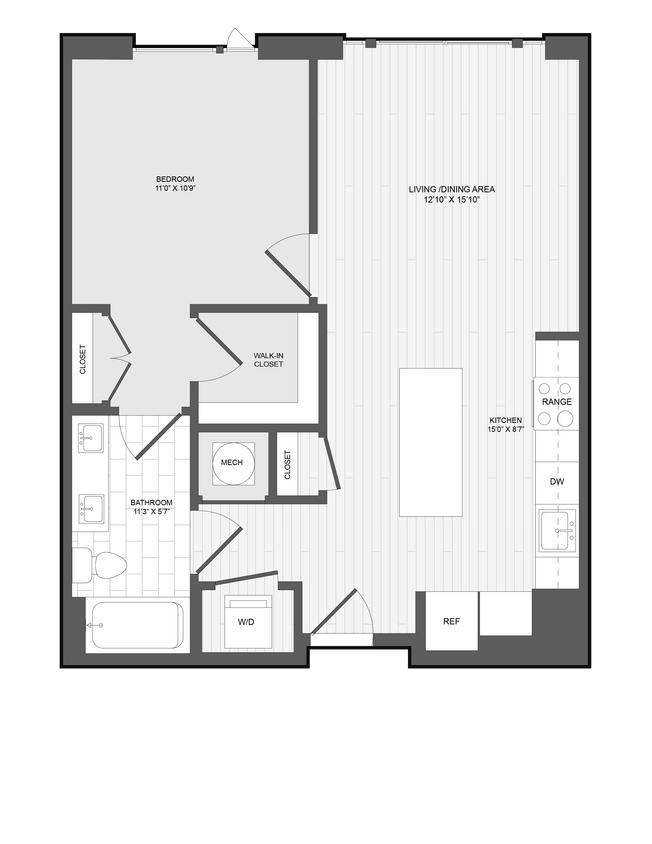 Floor Plan - 1 Bed1 Bath-1G